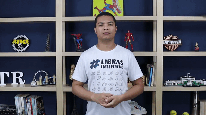 Ilustração do sinal em Libras